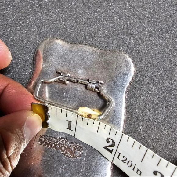 Nocona Long Horn Steer Head Rope Border Engraved Floral Pattern Western Buckle - Picture 9 of 9